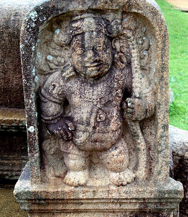 Guardstone carving at Abhayagiri monastery