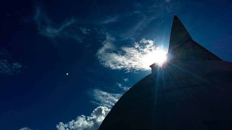 Sun rays over Thuparamaya stupa