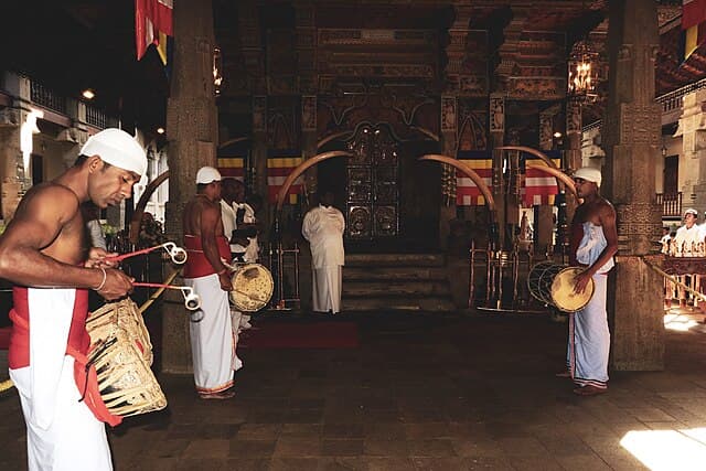 Temple drummers